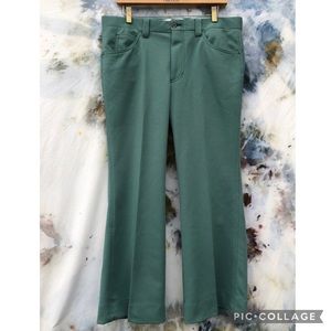 VTG 70’s Levi’s Panatela Polyester Disco Pants Sage Green Levi’s Green Label 36”